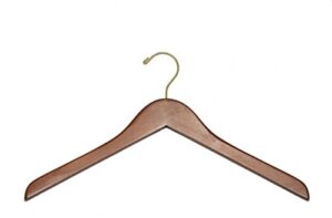 nahanco 8317gh flat top hanger with walnut finish (no notches), gold hook, 17" (pack of 100)