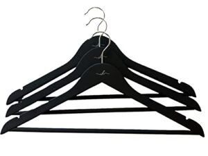 isla home high-grade, luxury rubber coated hangers non-slip, black, ideal for everyday standard use, 20-pack, 17.5 x 0.5 x 9.6