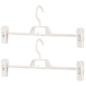 yarnow pants hangers plastic trouser clip hangers, 10 pack adjustable skirt hangers with clips, 360- rotating non- slip clip hangers for pant skirt jeans (13. 8 x 5. 7 inch white) clip hangers