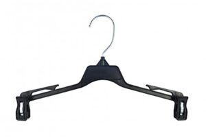 nahanco 8212 plastic hangers, intimate apparel with clips, 12", black (pack of 200)