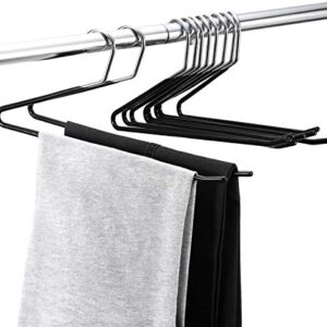 Pant Hangers 10 Packs, Royalhanger Metal Open Ended Hangers Skirt Hanger Strong Durable Space Saving Jeans Trouser Hangers with Non Slip Rubber Coating