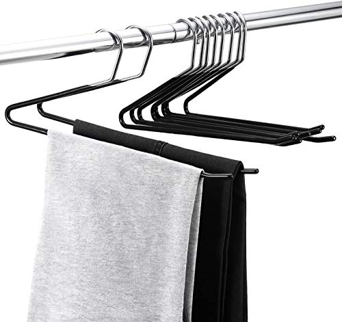 Pant Hangers 10 Packs, Royalhanger Metal Open Ended Hangers Skirt Hanger Strong Durable Space Saving Jeans Trouser Hangers with Non Slip Rubber Coating