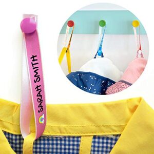 clothes hanger for kids. custom ribbon for hanging jackets and school clothes. 6 uds. (pink)