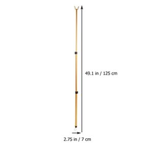 DOITOOL Hanger Retriever Pole with Hook- Adjustable 49in High Reach Closet Pole- Extendable Garment Hook Reaching Stick Pole to Easily Reach Clothes ( Golden )