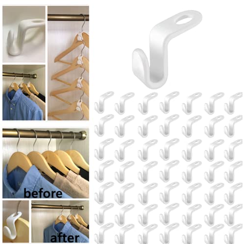 Rollbin Clothes Hanger Connector Hooks Space Saving Hanger Extender Cascading Clothes Hooks 50pcs,Outfit Hangers Suitable for Home Bedroom Save Matching Time