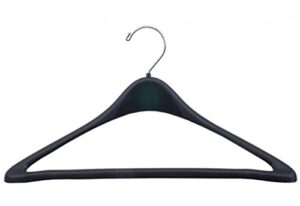 nahanco h19rh 19" concave plastic suit hanger with round hook (pack of 100), black
