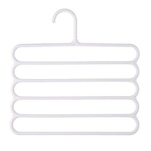 multifunction trousers hanger, anti-slip pants hangers, plastic space saving clothes hanger, household trousers scarf storage storage rack(white)