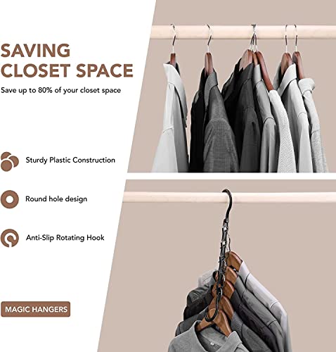 COZYMOOD Magic Clothes Hangers Smart Closet Saver Pack of 8, Sturdy Space Saving Hangers, Hanger Organizer, Closet Hangers, Closet Organizers and Storage, Dorm Home Bedroom Essentials