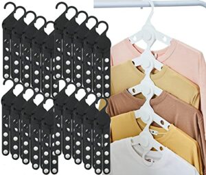 closet organizer foldable hangers - bigtime closet space saver - holds 20lbs durable & portable - use at home, dorm, and office (black 20 pack)