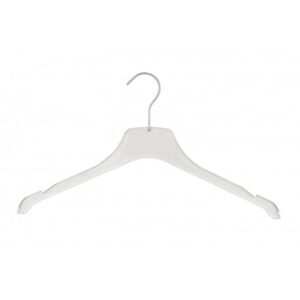 nahanco 9001750hu equinox premium acrylic shirt hanger with brushed chrome hook, 17", clear (pack of 12)