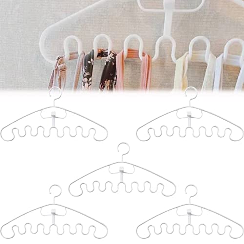 ZMOXY Wave Pattern Stackable Hanger, Magic Wave Pattern Hanger, Multifunctional Wave Hanger, Space Saver Closet Organization Hangers for Bra Top Camisole (White,5pcs)