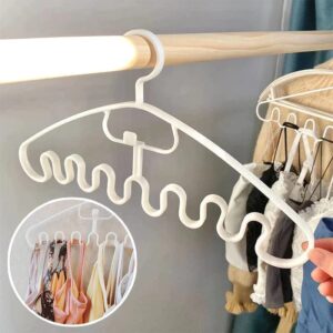 ZMOXY Wave Pattern Stackable Hanger, Magic Wave Pattern Hanger, Multifunctional Wave Hanger, Space Saver Closet Organization Hangers for Bra Top Camisole (White,5pcs)