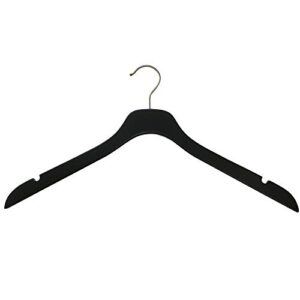 nahanco sl7021720 17" slim line space saving wooden shirt/dress hanger (pack of 20), black
