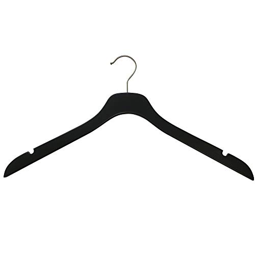 NAHANCO SL7021720 17" Slim Line Space Saving Wooden Shirt/Dress Hanger (Pack of 20), Black