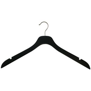 NAHANCO SL7021720 17" Slim Line Space Saving Wooden Shirt/Dress Hanger (Pack of 20), Black
