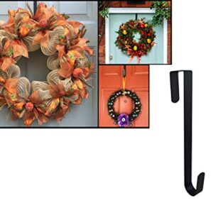 ifavor123 Pack of 4 Black Metal 12 Inches in Length Over-The-Door Closet Door Hanger Hooks, Indoor Outdoor Wreath Hangers Multi-Purpose Home Décor Hanger