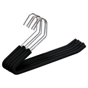 lenere open end trouser hangers slack pant hanger with non-slip foam coated black 5-pack