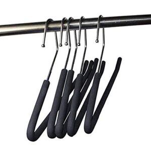 Lenere Open End Trouser Hangers Slack Pant Hanger with Non-Slip Foam Coated Black 5-Pack