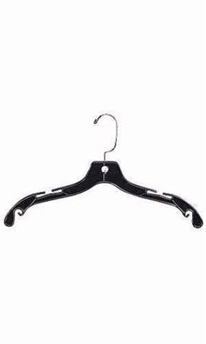 Plastic Dress Hangers in Black 17 Inch with Chrome Swivel Hook - Pack of 100