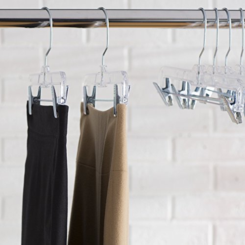 Only Hangers Clear 14 Inch Pant, Skirt, Slacks Hangers (10)