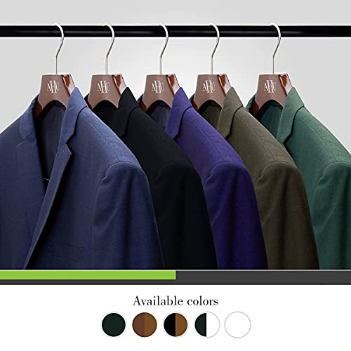 Premier Lux Wood Hangers with Rollbar- Heavy Duty Pants Hangers, Skirt Hangers, Coat Hangers- Clothes Hangers - Non Slip, Slim and Space Saving Hanger (Mahogany Matte with Black Velvet, 6)