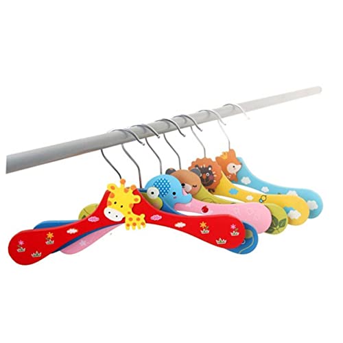 Asakkura 10pcs Saving Random Coat Hangers Animal Clo Hanger Kids Rack Pattern Pants Space Wooden Cartoon Baby Hook Stands Nursery for Clothes Children