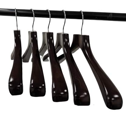 Walnut Finish Deluxe Coat Hanger (Set of 5)