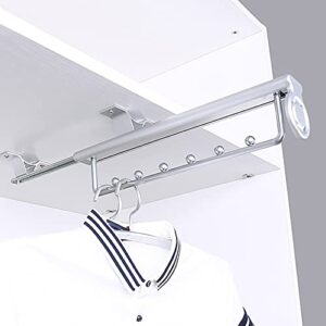 zyfa heavy duty retractable pull out pants rack adjustable closet rod, extendable wardrobe rail tube valet rod clothing mount wardrobe hanger for hanging clothes,top mount, 35cm