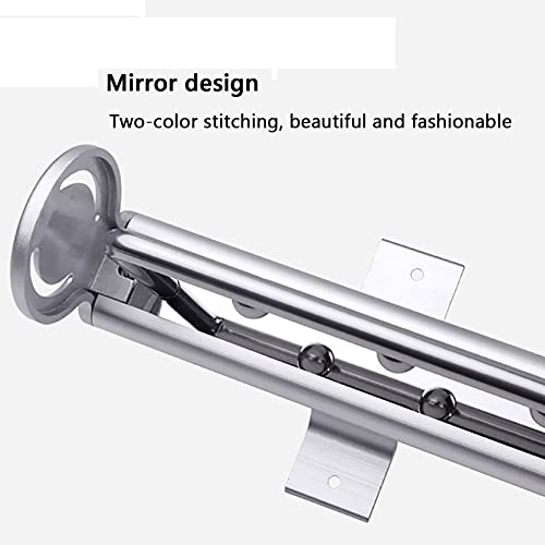 ZYFA Heavy Duty Retractable Pull Out Pants Rack Adjustable Closet Rod, Extendable Wardrobe Rail Tube Valet Rod Clothing Mount Wardrobe Hanger for Hanging Clothes,Top Mount, 35cm