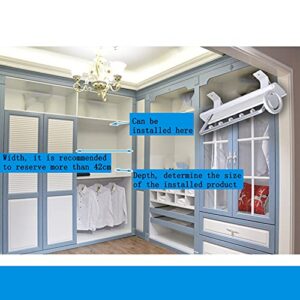 ZYFA Heavy Duty Retractable Pull Out Pants Rack Adjustable Closet Rod, Extendable Wardrobe Rail Tube Valet Rod Clothing Mount Wardrobe Hanger for Hanging Clothes,Top Mount, 35cm