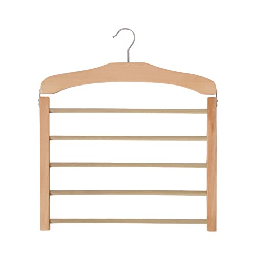 Multiple Pants Rack Hanger Trouser Hanger Movable Clip for Suit Scarf Towel Shawl Clothes Hanger for Home Wardrobe Closet Thickened Durable Wooden Windproof Rack