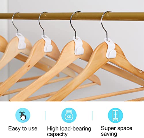 Clothes Hanger Connector Hooks Hangers Space Saving for Wardrobes White Pack of 20