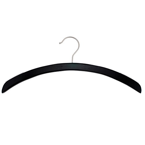 NAHANCO 40217HU Wooden Shirt Hangers - Retro Series - Low Gloss Black - Home Use (Pack of 25)