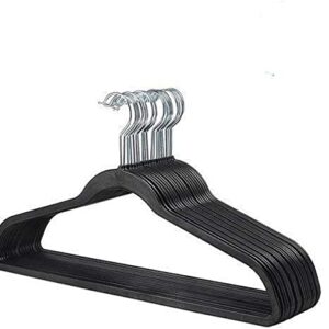 Only Hangers No Flock Space Saving Hangers, Black, Set of 20