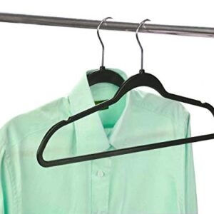 Only Hangers No Flock Space Saving Hangers, Black, Set of 20