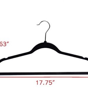 Only Hangers No Flock Space Saving Hangers, Black, Set of 20