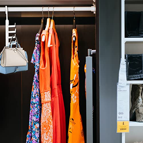 3PCS Purse Hangers for Closet-Organizer, Movable Space Saving Hangers Wardrobe Hook Bag Hooks for Closet for Organize Purses, Satchels, Dorm Closet Essentials (White)