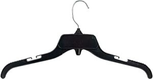 hangon recycled plastic with notches shirt hangers, 17 inch, black, 200 pack (horb-200)