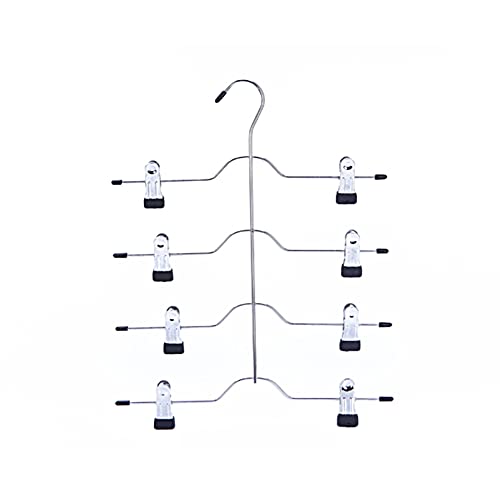 Pants Rack Hanger | 4 Tier Hangers with Clips,Slacks Jeans Trouser Hanger for Organizing Towels, Skirts, and Pants for Bedroom and Closet Xuyuan