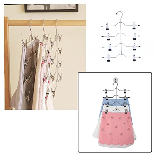 Pants Rack Hanger | 4 Tier Hangers with Clips,Slacks Jeans Trouser Hanger for Organizing Towels, Skirts, and Pants for Bedroom and Closet Xuyuan