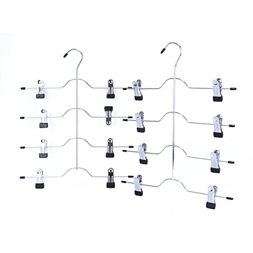 Pants Rack Hanger | 4 Tier Hangers with Clips,Slacks Jeans Trouser Hanger for Organizing Towels, Skirts, and Pants for Bedroom and Closet Xuyuan