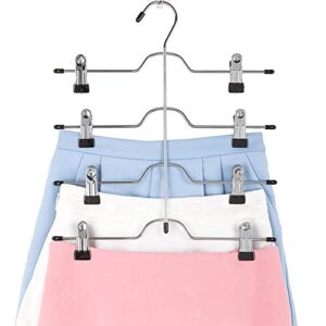 Pants Rack Hanger | 4 Tier Hangers with Clips,Slacks Jeans Trouser Hanger for Organizing Towels, Skirts, and Pants for Bedroom and Closet Xuyuan