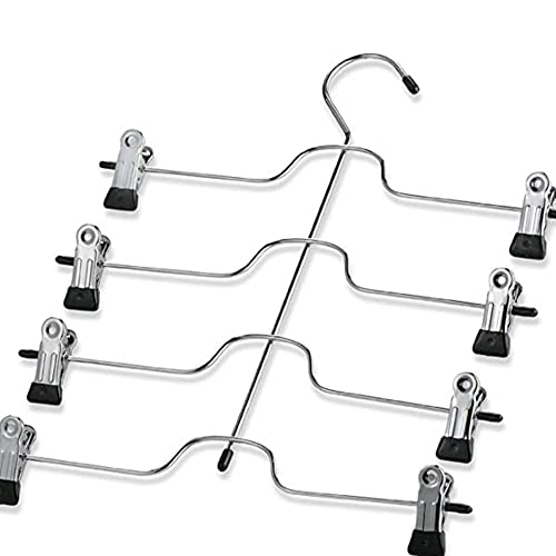 Pants Rack Hanger | 4 Tier Hangers with Clips,Slacks Jeans Trouser Hanger for Organizing Towels, Skirts, and Pants for Bedroom and Closet Xuyuan