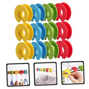 Zerodeko Round Hanger Anti-Slip Ring Nonslip Hangers Wind-Proof Rack Buckle Anti Slip Buckles Household Fixed Button Hanger Buckle Coat Hanger Fixing Buckle Creative Wind-Proof Buckle 12pcs