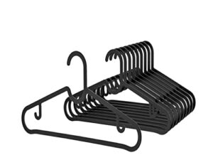 plastic spruttig hanger, 15 pieces, elegant black color, plastic, 15.25 x 7.25 inches, durable standard, for clothes, coat, pants, shirts, dress,