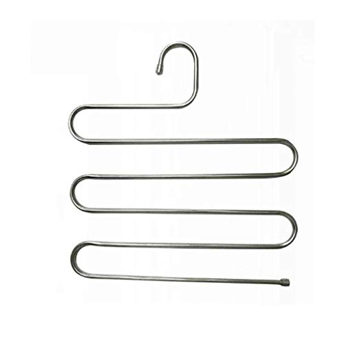 MXIAOXIA 5 Layers Stainless Steel Clothes Hangers SShape Pants Storage Hangers Clothes Storage Rack Multilayer Storage Cloth Hange