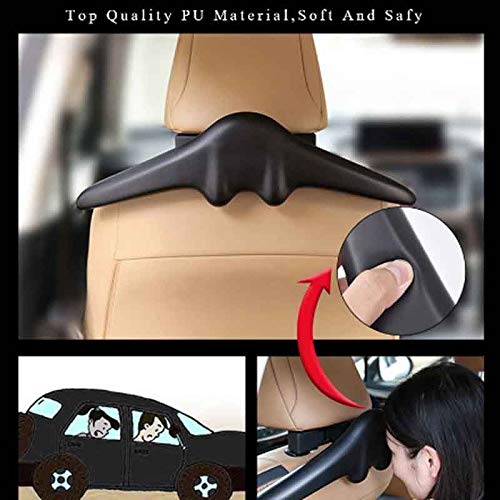 MXIAOXIA Top Soft PU Leather Car Coat Hangers Hangers for Suit Coat Jacket Back Seat Headrest Clothes Hanger Safety Handle Hanging Hook