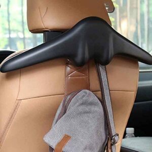 MXIAOXIA Top Soft PU Leather Car Coat Hangers Hangers for Suit Coat Jacket Back Seat Headrest Clothes Hanger Safety Handle Hanging Hook