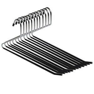 nahanco 2-16hu 16" metal pant hanger with black non slip bar (pack of 12)