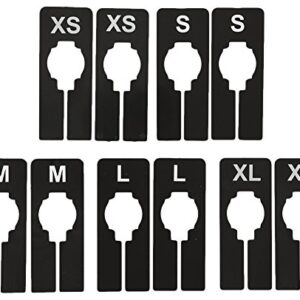 NAHANCO QSDBWKIT1, Black Rectangular Clothing Size Dividers with White Print for XS-XL, Kit of 10 (5 Sizes of 2 Each)